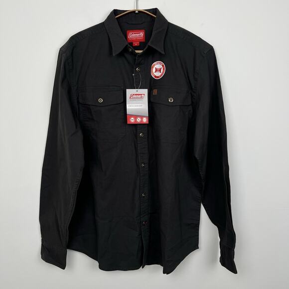 Men’s Coleman Size Medium Shirt Stretch Comfort Work Color Raven Charcoal Gray - Picture 1 of 10